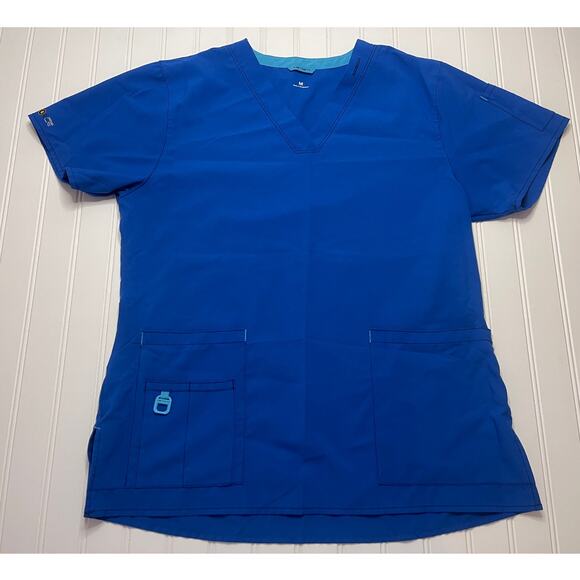 Carhartt Force Royal Blue Scrub Top Nurse Medical - Size Women's Medium - Picture 1 of 8